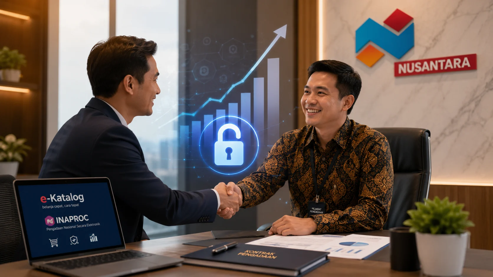 Kerjasama transparan dan akuntabel antara vendor penyedia dan instansi pemerintah dalam pengadaan barang.