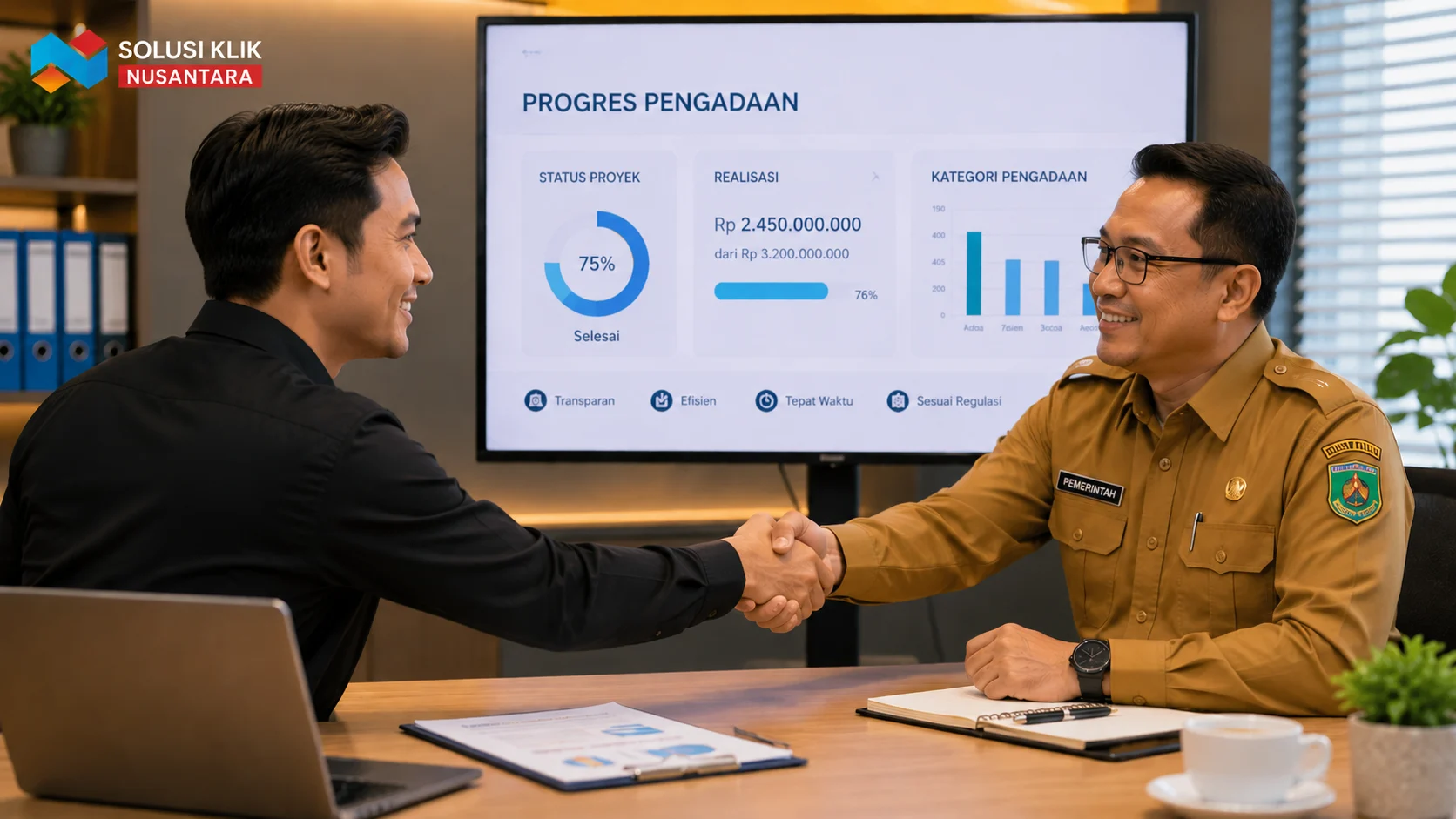 Kemitraan strategis antara Solusi Klik Nusantara dengan instansi pemerintah Kabupaten Solok dalam pengadaan barang.
