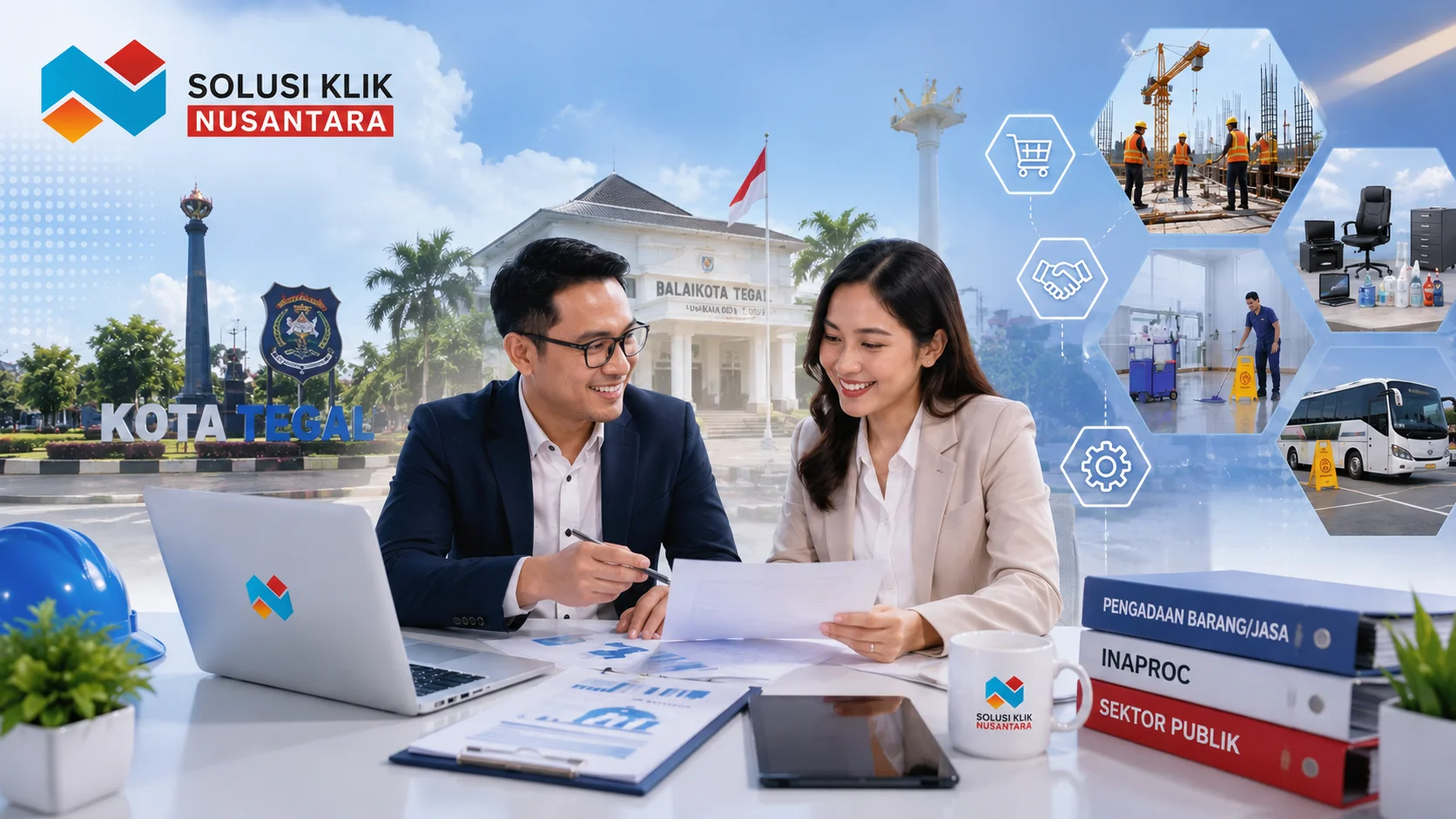 Tim konsultasi Solusi Klik Nusantara berdiskusi mengenai kebutuhan pengadaan melalui INAPROC Kota Tegal untuk membantu instansi pemerintah menentukan solusi yang tepat.