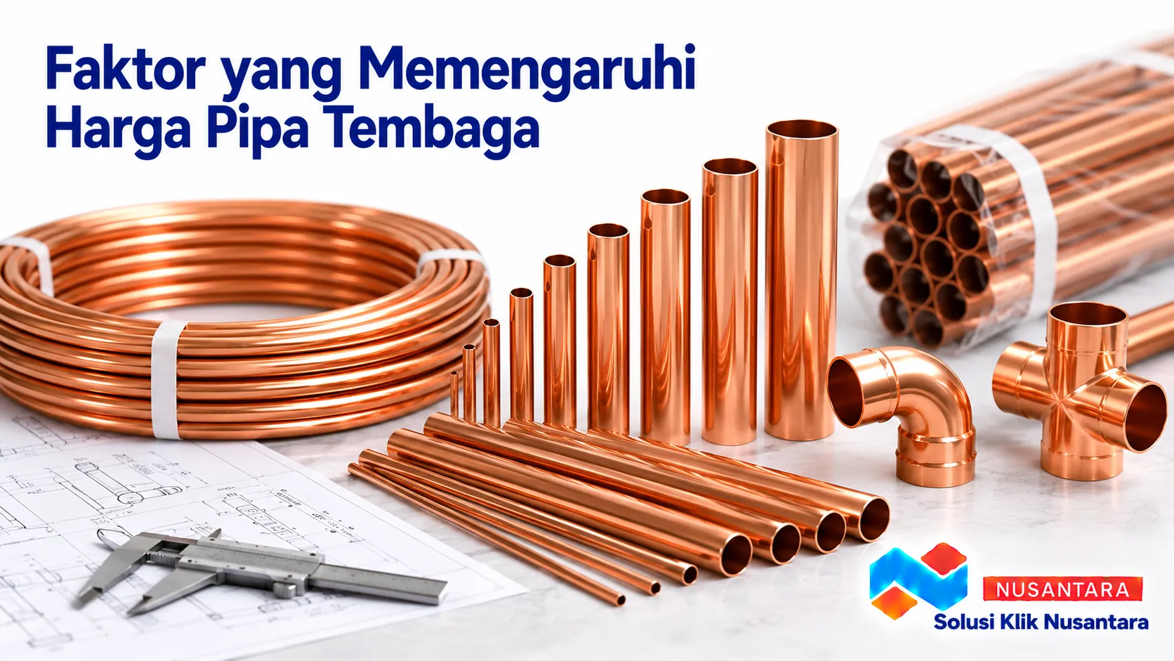 Pipa tembaga coil dan straight length dalam berbagai diameter sebagai material untuk instalasi HVAC, refrigerasi, dan kebutuhan industri.