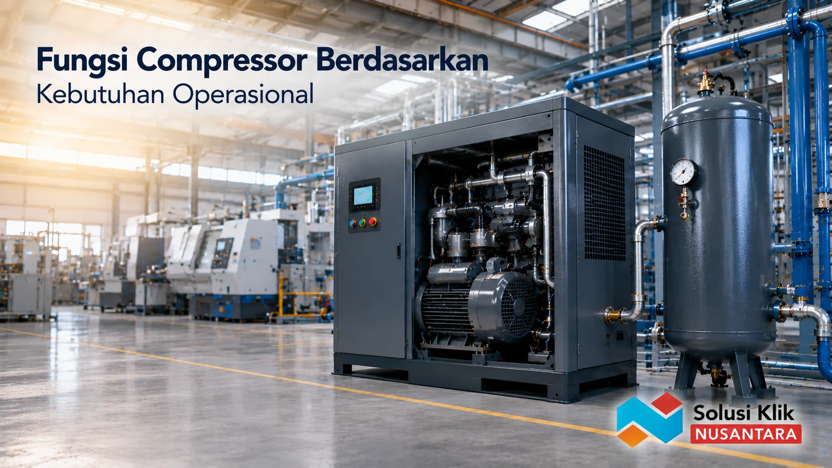 Compressor industri sebagai sumber udara bertekanan untuk mendukung berbagai kebutuhan operasional