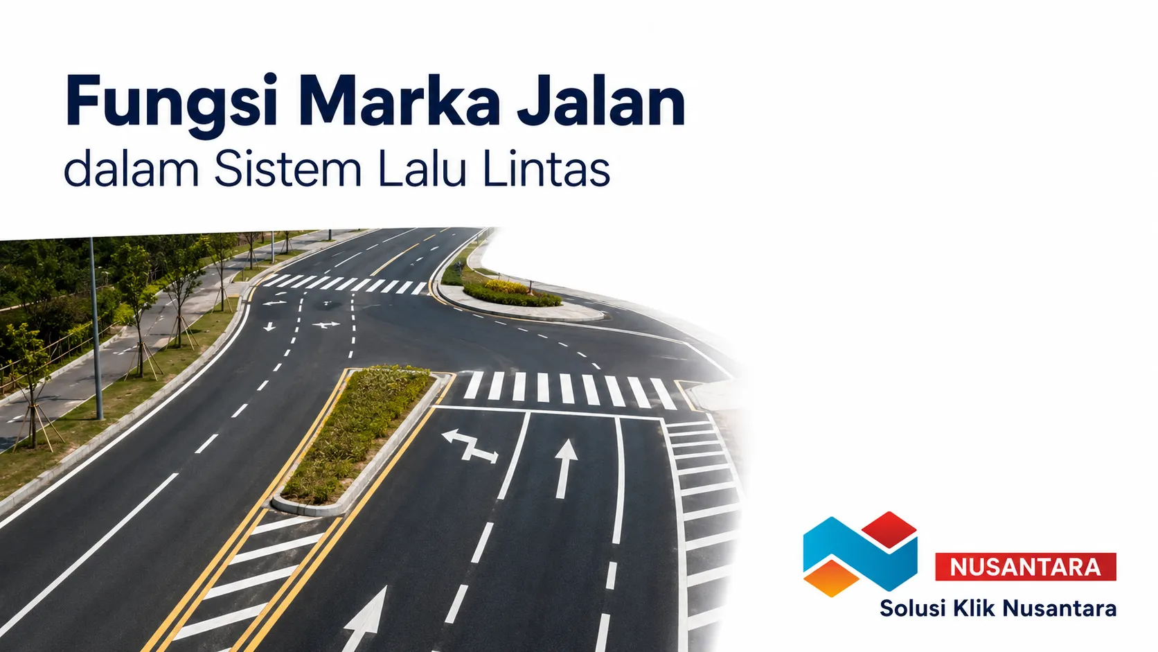 Fungsi marka jalan dalam mengatur arah, lajur, dan keselamatan pengguna jalan.