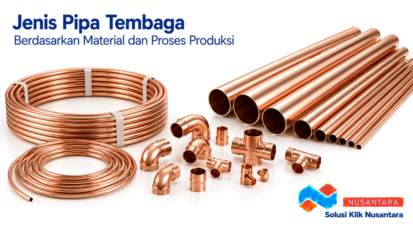Pipa tembaga coil dan batang lurus dengan karakteristik berbeda untuk kebutuhan AC, HVAC, refrigerasi, konstruksi, dan instalasi industri.