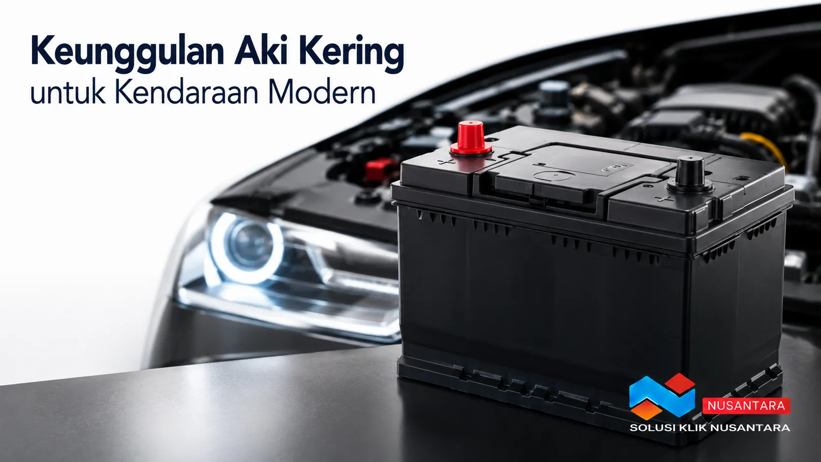 Aki kering untuk kendaraan modern dengan desain maintenance free yang mendukung sistem kelistrikan kendaraan tetap stabil.