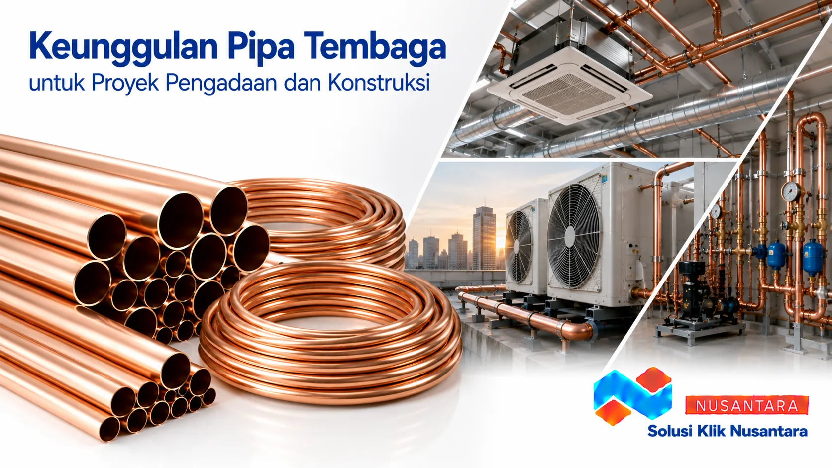 Pipa tembaga berkualitas tinggi untuk sistem AC, HVAC, refrigerasi, dan instalasi bangunan dengan ketahanan korosi serta efisiensi perpindahan panas.
