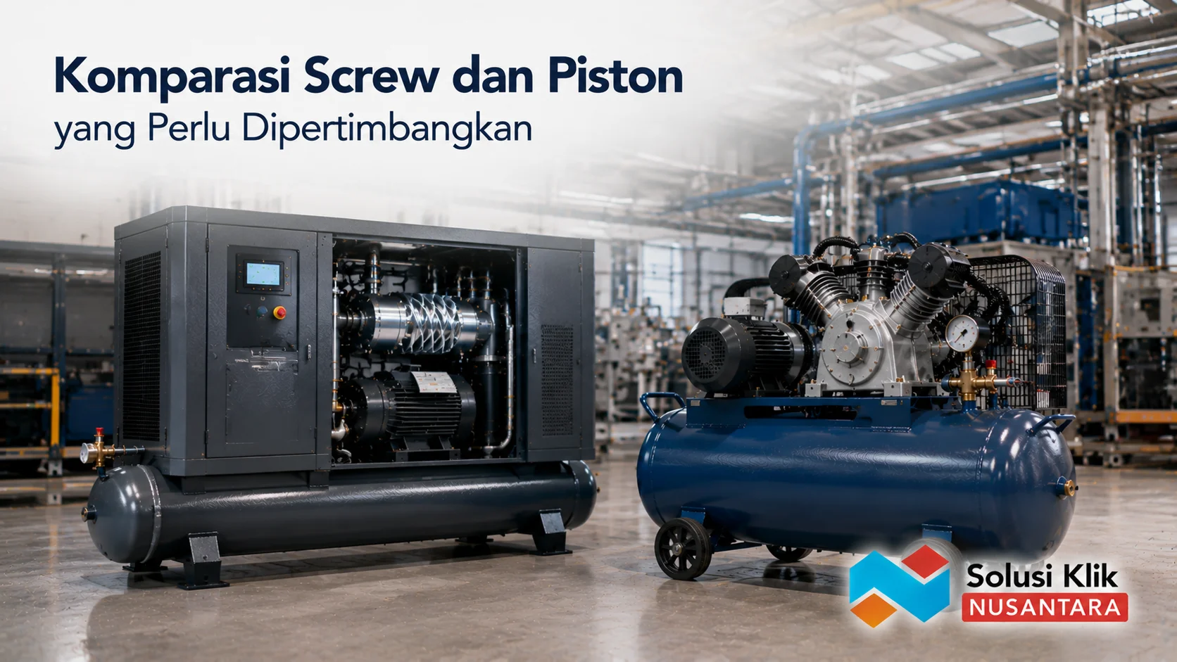 Perbandingan screw compressor dan piston compressor untuk berbagai kebutuhan operasional industri