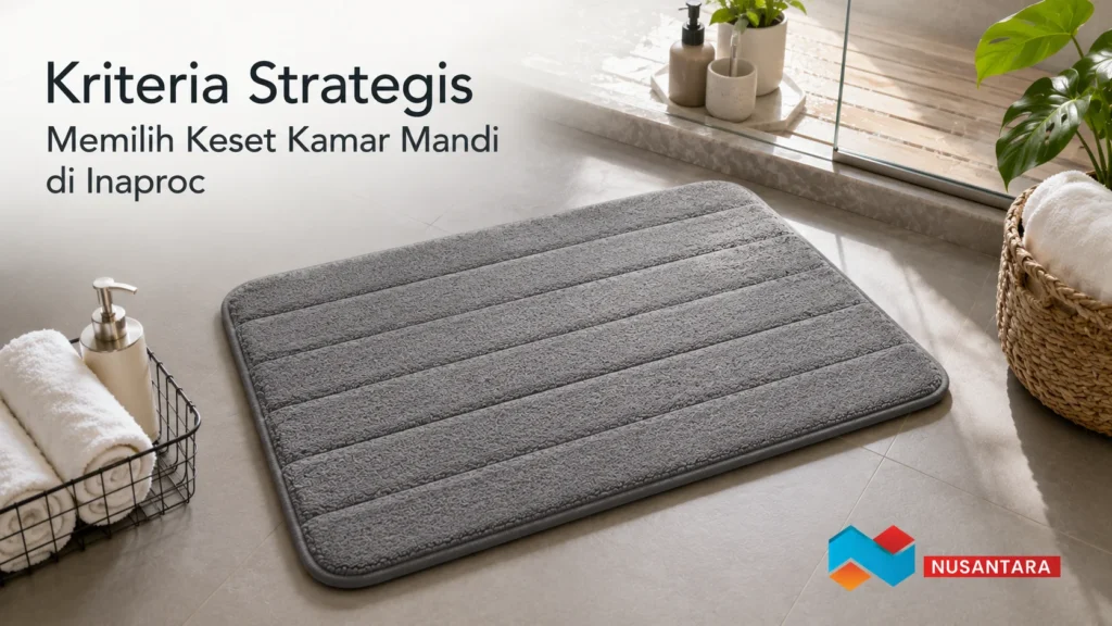 Keset kamar mandi abu-abu berkualitas untuk pengadaan INAPROC di kamar mandi modern.