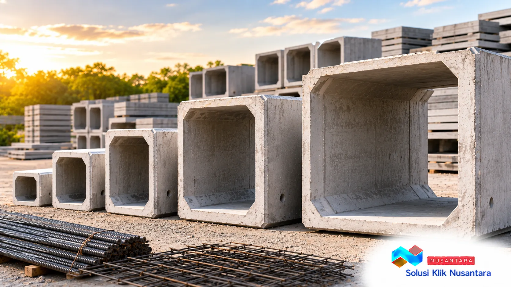 Beton box culvert pracetak berbagai ukuran untuk mendukung proyek infrastruktur dengan spesifikasi yang beragam.