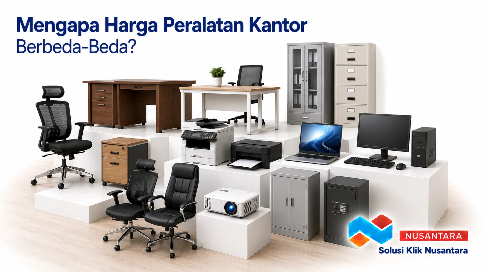Harga peralatan kantor dipengaruhi kualitas, spesifikasi, dan jenis produk.