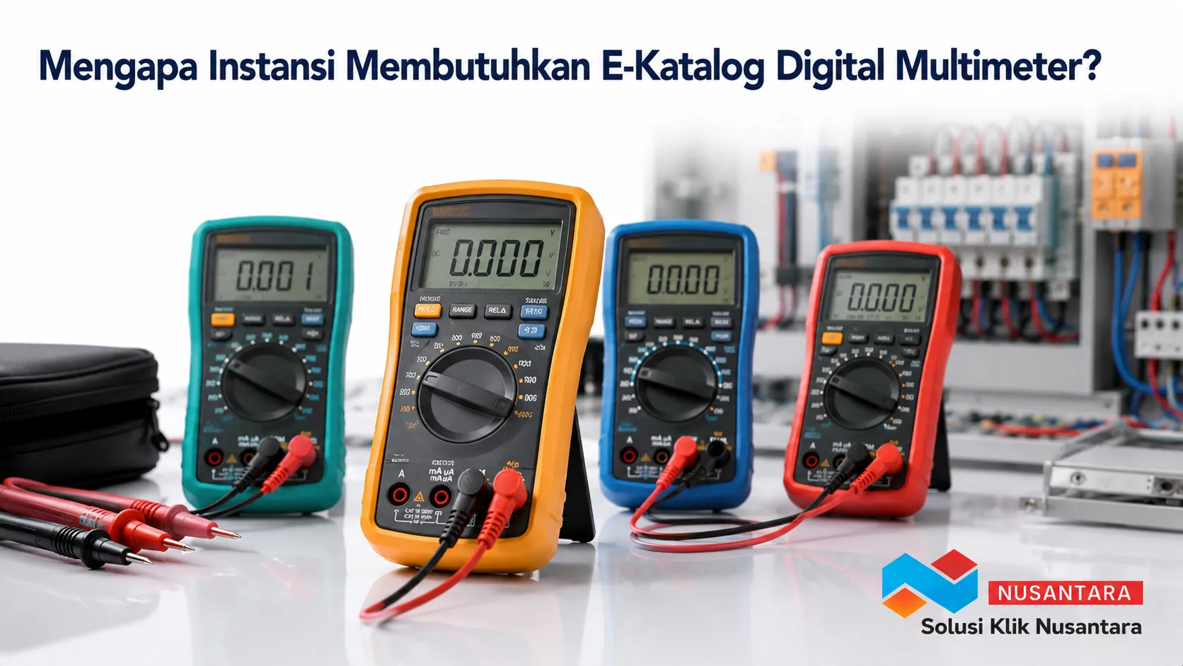 Digital multimeter dengan berbagai spesifikasi sebagai ilustrasi pengadaan melalui E-Katalog untuk kebutuhan pengukuran kelistrikan instansi.