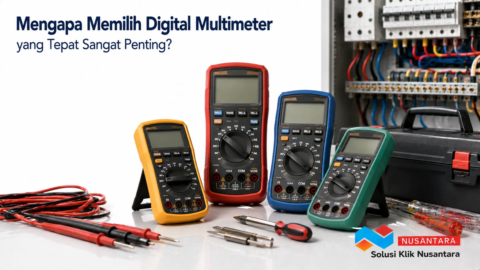 Digital multimeter dengan berbagai spesifikasi untuk membantu memilih alat ukur yang tepat sesuai kebutuhan pengukuran listrik.