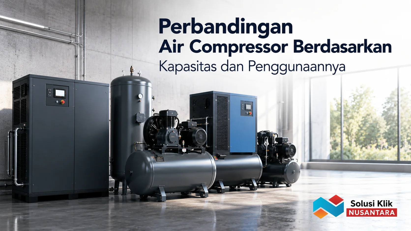 Perbandingan kapasitas air compressor untuk berbagai kebutuhan operasional industri