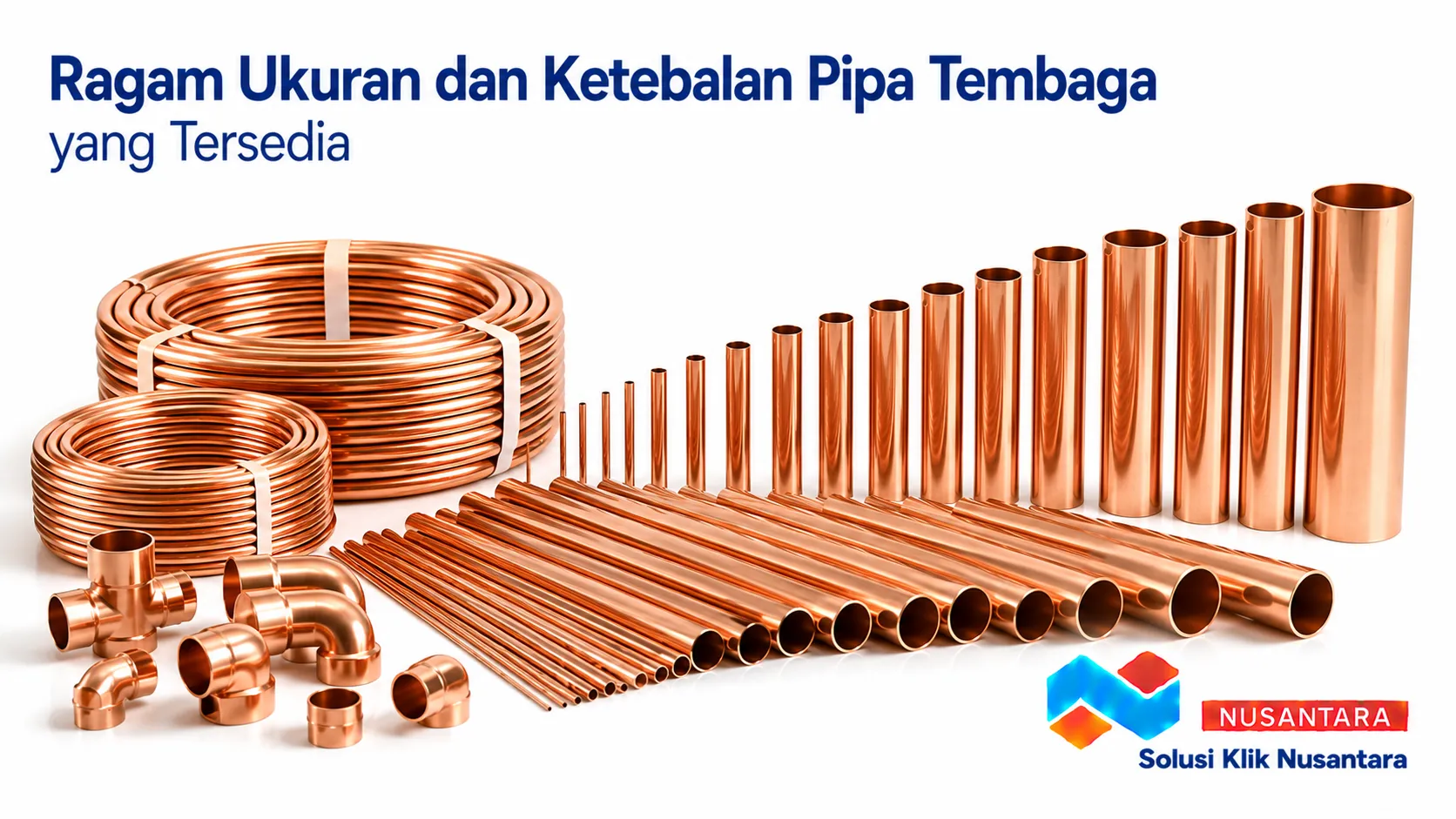 Pipa tembaga tersedia dalam berbagai ukuran dan ketebalan untuk kebutuhan AC, HVAC, refrigerasi, serta instalasi industri melalui pengadaan INAPROC.