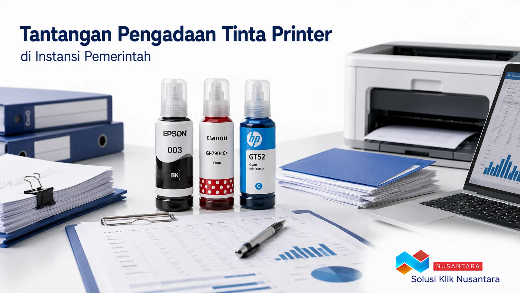 Tinta printer original untuk mendukung pengadaan operasional instansi pemerintah secara efisien.