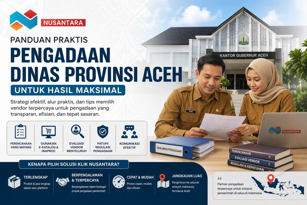 Ilustrasi pengadaan Dinas Provinsi Aceh dengan PNS,dilengkapi informasi strategi pengadaan.