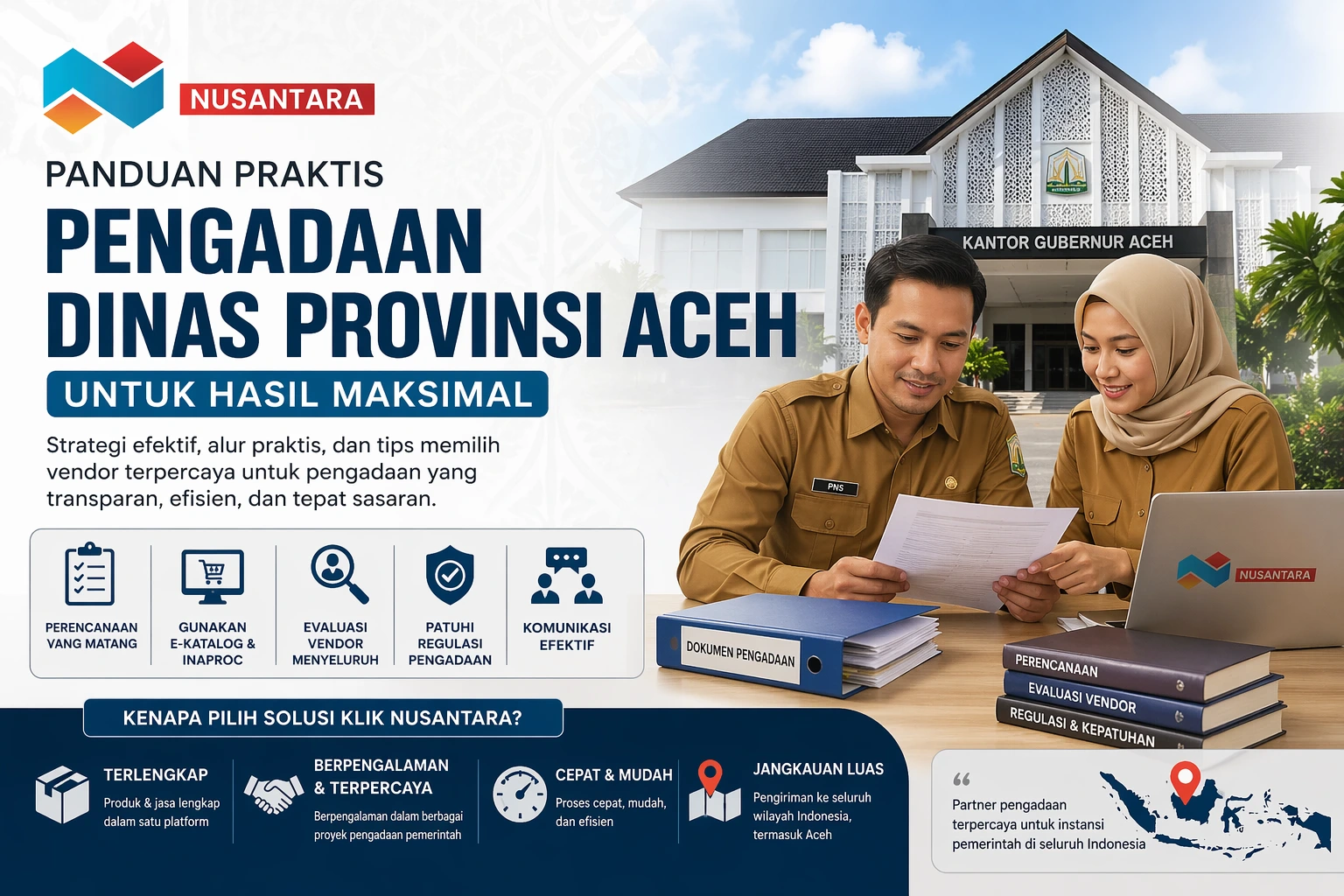 Ilustrasi pengadaan Dinas Provinsi Aceh dengan PNS,dilengkapi informasi strategi pengadaan.