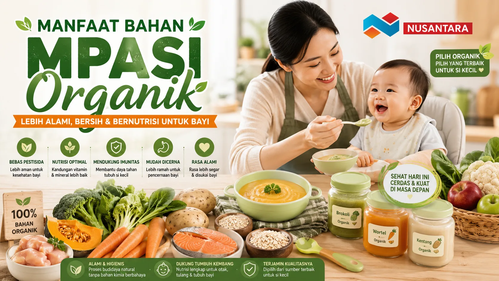 Manfaat bahan MPASI organik untuk bayi sehat dan bernutrisi