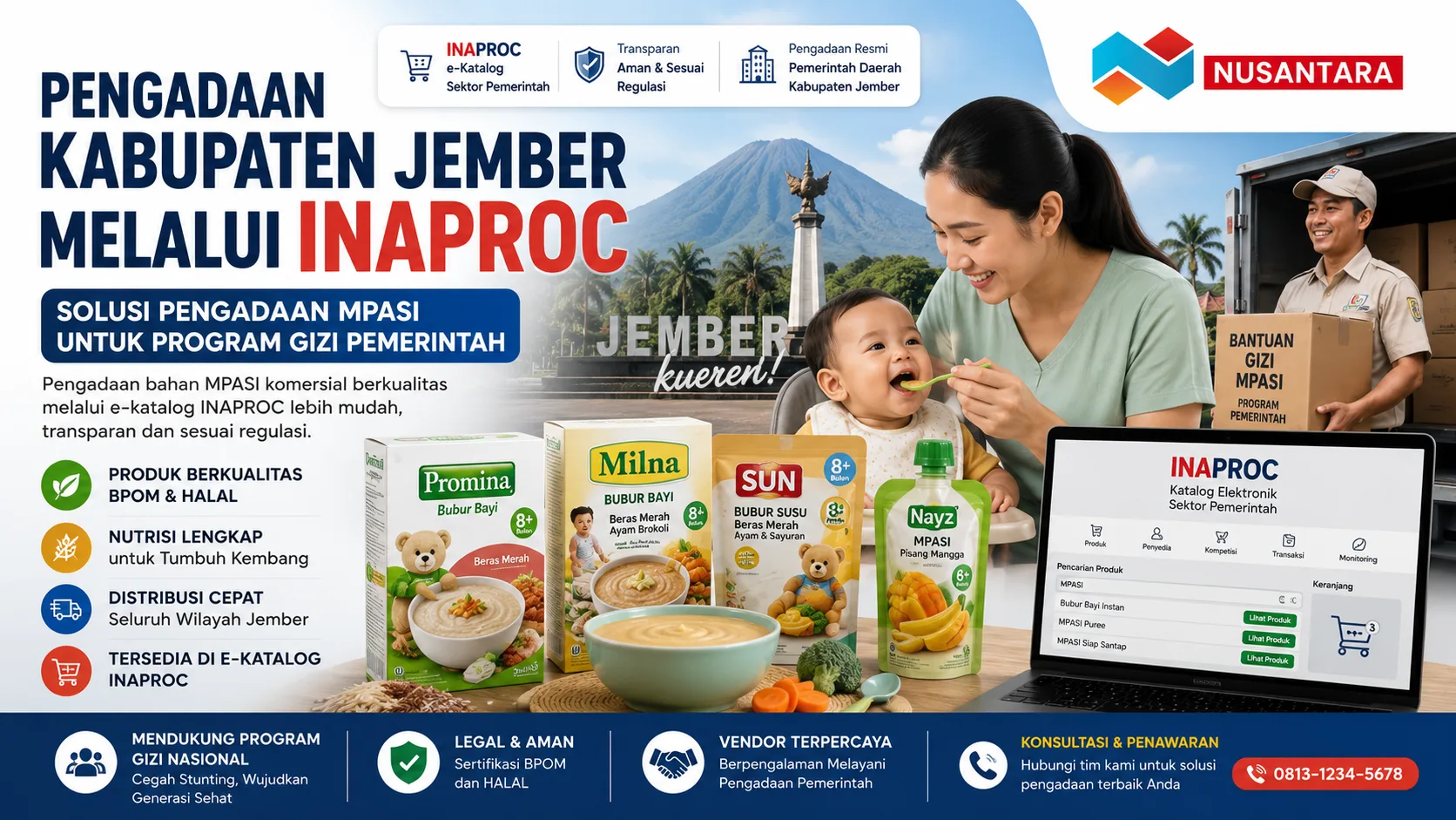 Pengadaan Kabupaten Jember Inaproc untuk distribusi MPASI komersial pemerintah