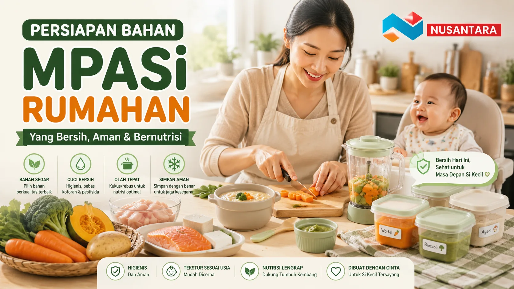Persiapan bahan MPASI rumahan yang bersih aman dan bernutrisi untuk bayi