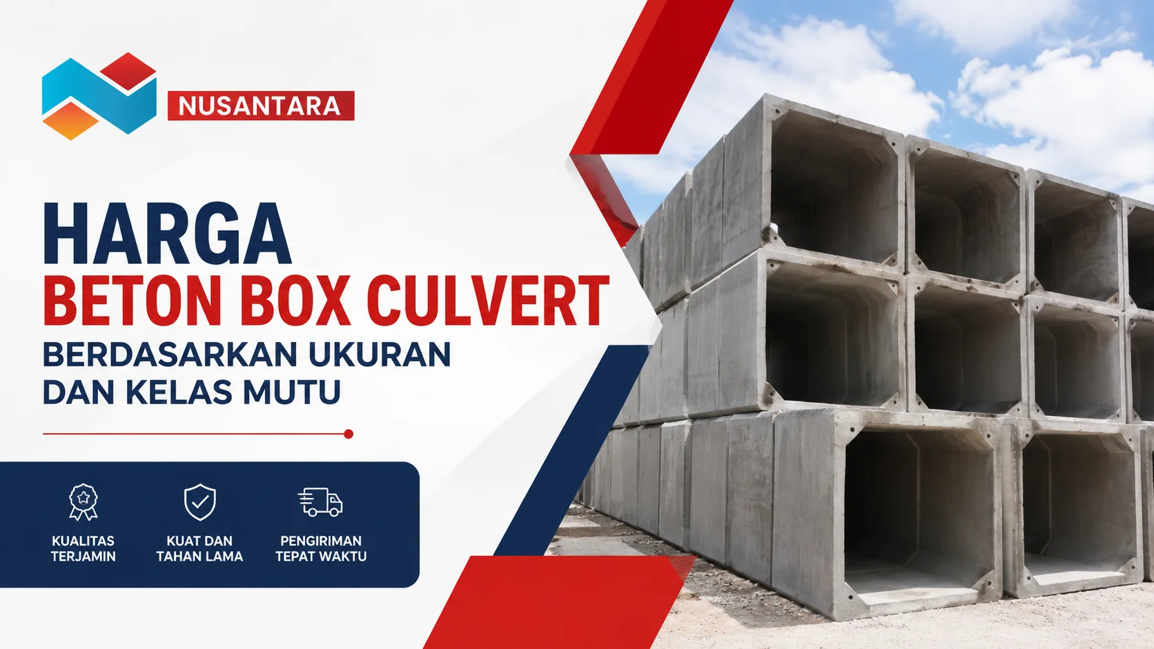 Ilustrasi Gambar Harga Beton Box Culvert berdasarkan ukuran dan kelas mutu untuk kebutuhan proyek konstruksi