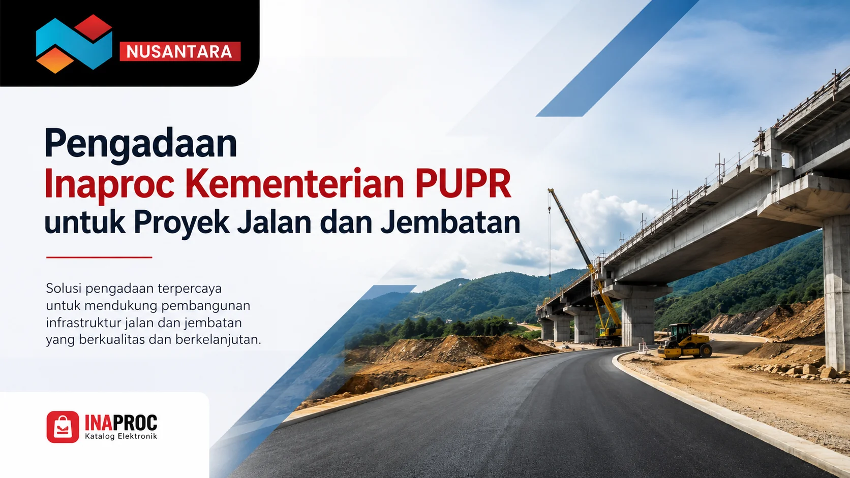 Ilustrasi Gambar Pengadaan Inaproc Kementerian PUPR untuk proyek jalan dan jembatan dengan penyedia material infrastruktur terpercaya