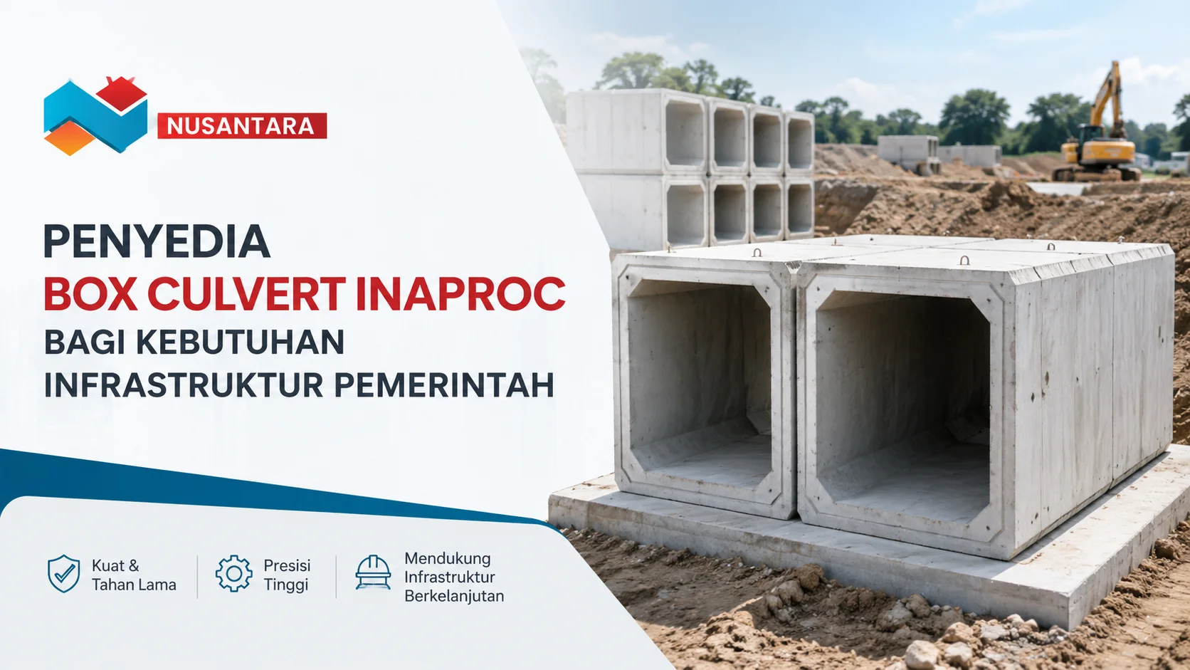 Ilustrasi Gambar Penyedia Box Culvert Inaproc bagi kebutuhan infrastruktur pemerintah dengan produk box culvert precast berkualitas tinggi
