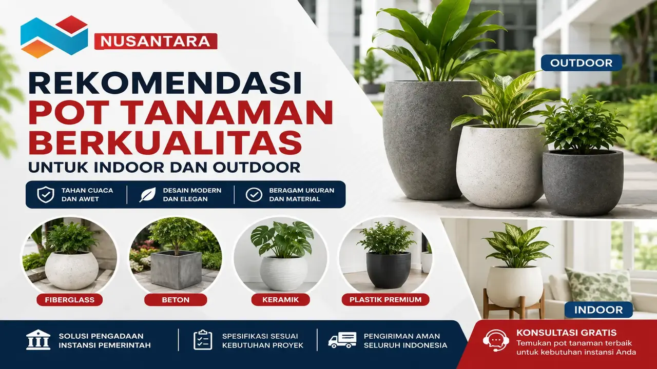 Rekomendasi pot tanaman berkualitas untuk indoor dan outdoor dari Solusi Klik Nusantara.