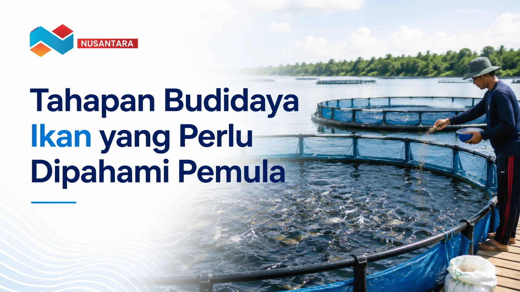 Ilustrasi gambar Teknik Budidaya Ikan melalui tahapan budidaya ikan yang perlu dipahami pemula pada kolam budidaya modern