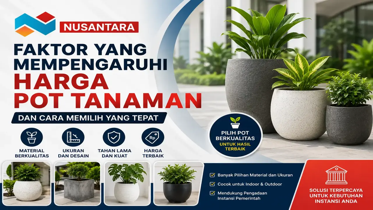 Harga pot tanaman berkualitas untuk indoor dan outdoor dari Solusi Klik Nusantara.