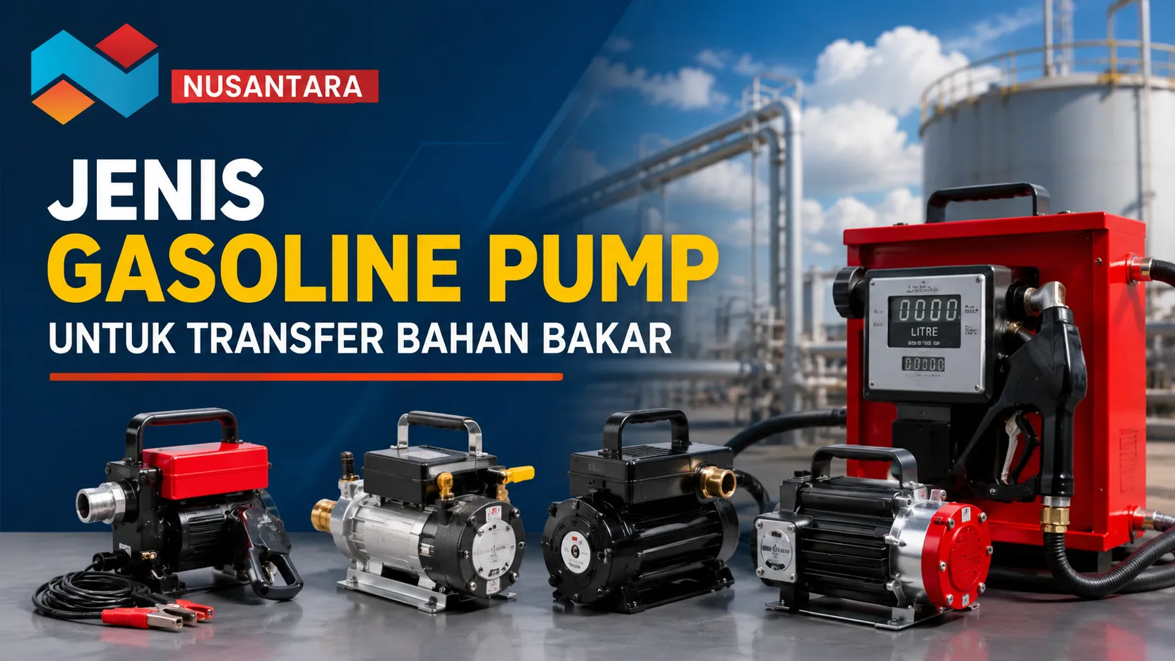 Jenis Gasoline Pump untuk transfer bahan bakar dengan berbagai tipe pompa industri sesuai kebutuhan operasional dan pemindahan bahan bakar
