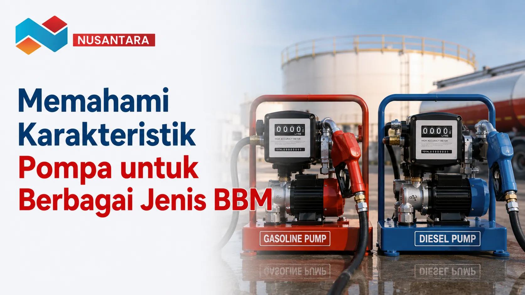 Perbedaan gasoline pump dan diesel pump berdasarkan jenis bahan bakar, karakteristik, dan kebutuhan sistem transfer BBM di berbagai sektor operasional.