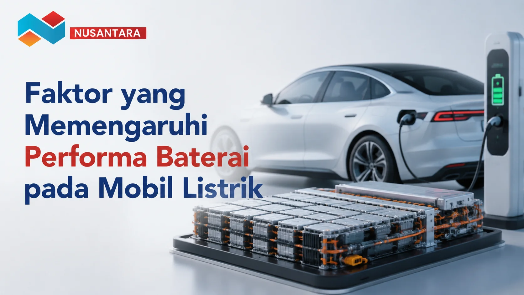 Toko penyedia barang e-katalog menyediakan informasi perangkat kendaraan listrik dengan ilustrasi baterai mobil listrik dan sistem pengisian daya untuk mendukung kebutuhan infrastruktur EV.